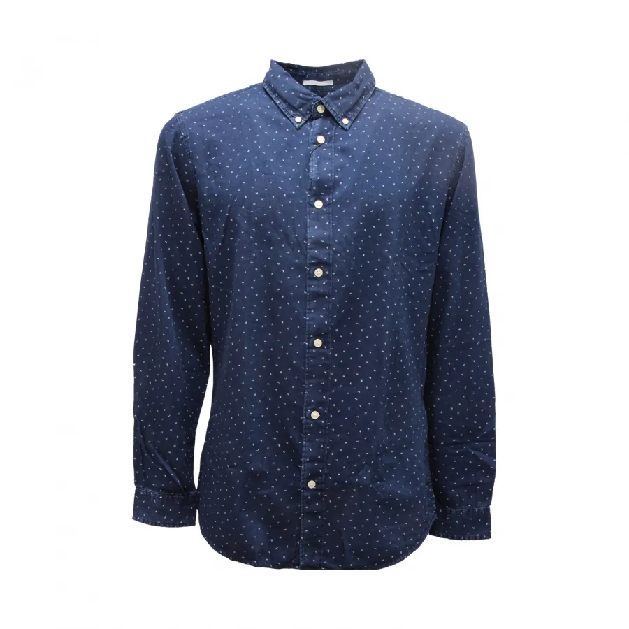 6490AR camicia uomo SELECTED HOMME man SLIM shirt blue