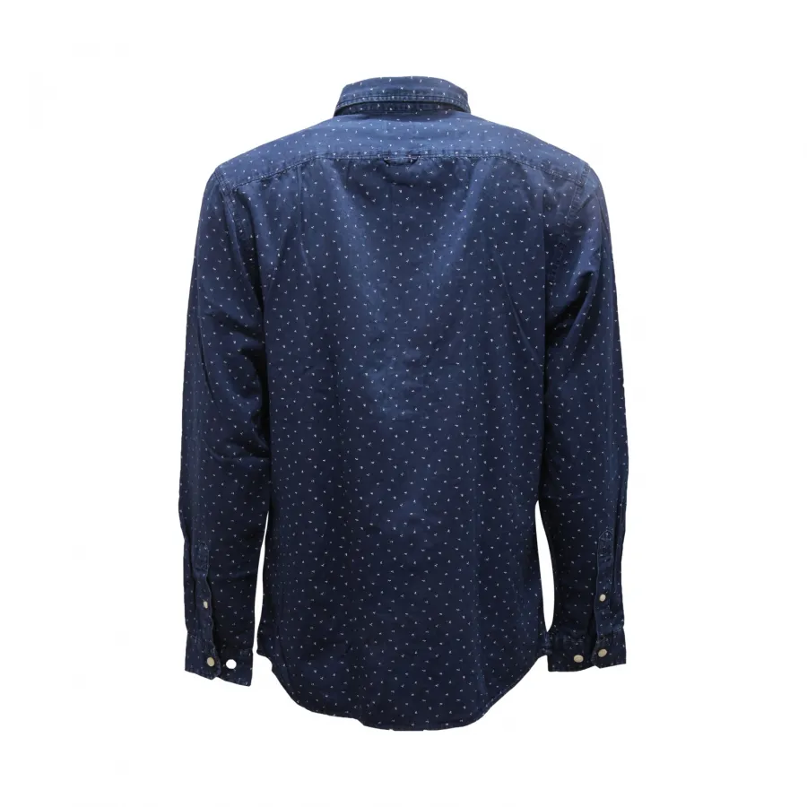 6490AR camicia uomo SELECTED HOMME man SLIM shirt blue