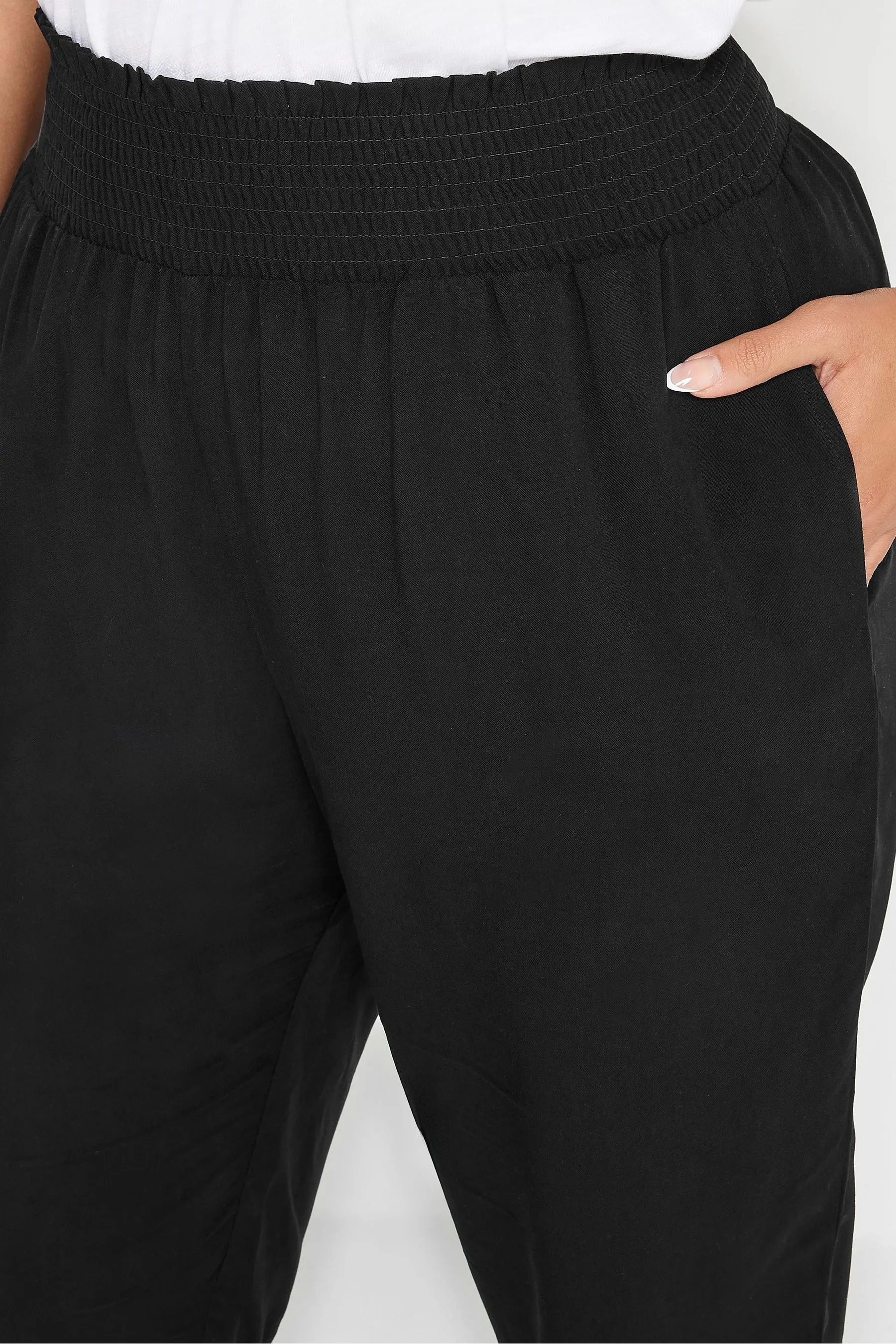 Yours Curve - Pantaloni alaa arricciata    
